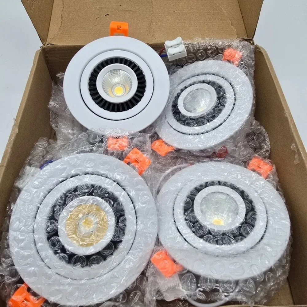 3.5 Inch Eyeball Gimbal LED Recessed Lighting Dimmable Downlight, 7W (70W Hal...